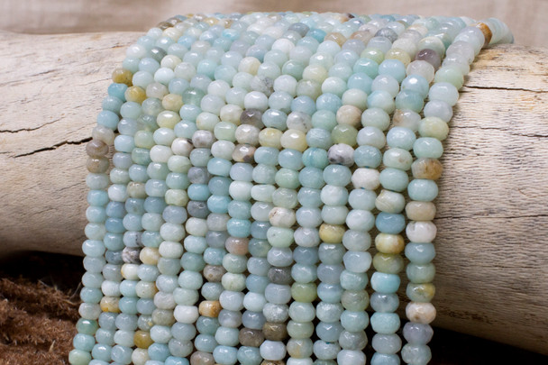 Amazonite Multi Color Polished 4x6mm Faceted Rondelle