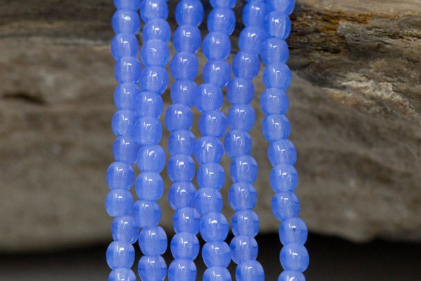 Czech Glass 2mm Round -- Milky Sappphire