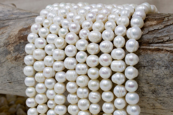 Freshwater Pearls Polished White 8-9mm Potato