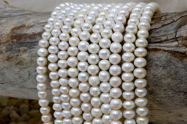 Freshwater Pearls White A Grade 7-8mm Button