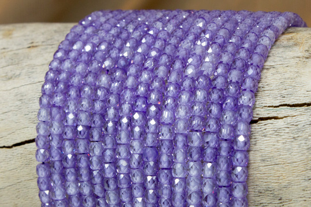 Zircon CZ AA Grade Polished Violet 3x4mm Faceted Rondelle