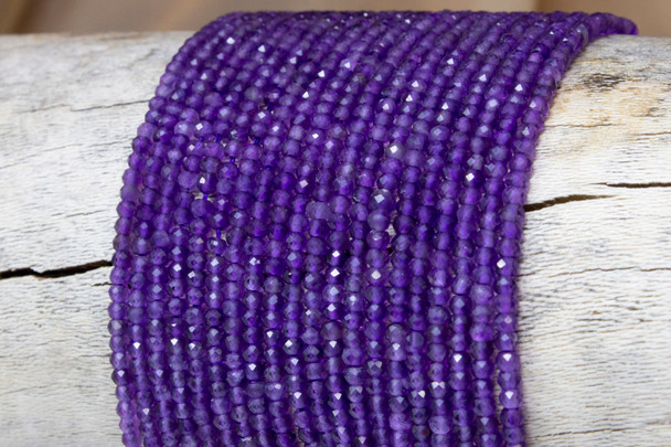 Amethyst A Grade Polished 2x3mm Faceted Rondelle