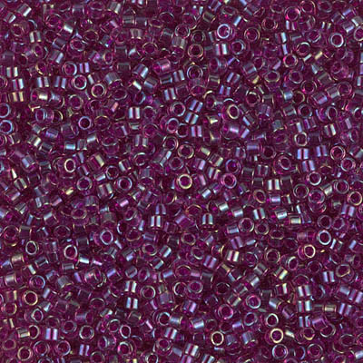 Delicas Size 11 Miyuki Seed Beads -- 1747 Amethyst AB / Fuchsia Lined