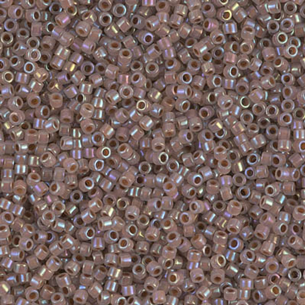 Delicas Size 11 Miyuki Seed Beads -- 1749 Opal AB / Cocoa Lined