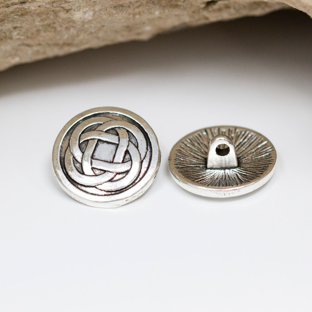 Silver Plated Alloy 16mm Celtic Button