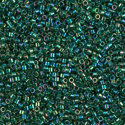 Delicas Size 11 Miyuki Seed Beads -- 175 Transparent Emerald AB