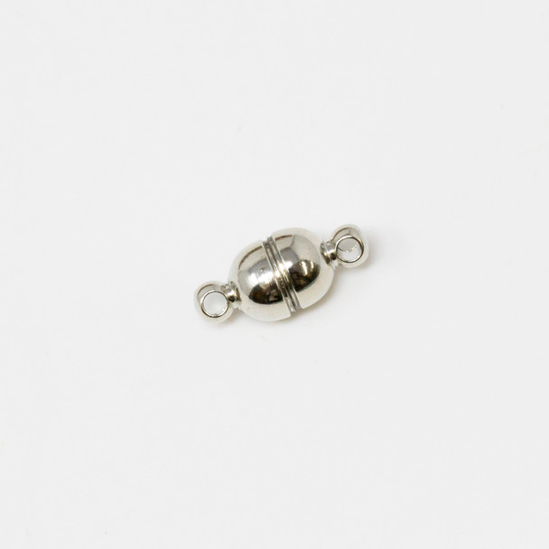 Silver Plated 11x5mm Oval Magnetic Clasp