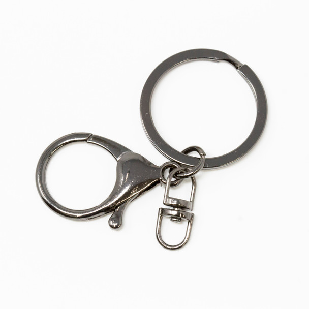 Gunmetal Plated Lobster Clasp with Keychain