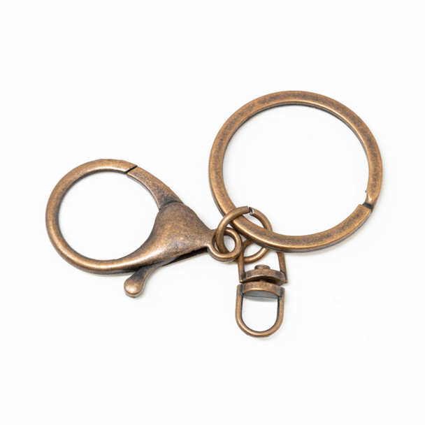 Antique Copper Plated Lobster Clasp with Keychain