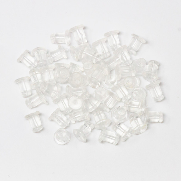 Silicone 6x5mm Earring Backs - 50 Pieces