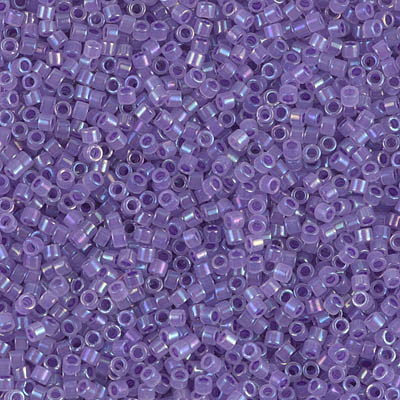 Delicas Size 11 Miyuki Seed Beads -- 1753 Opal AB / Sparkle Purple Lined
