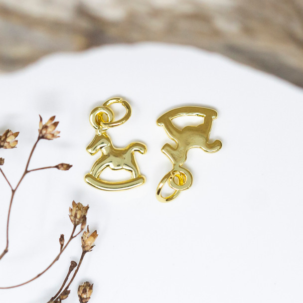 Gold Plated 13x9mm Trojan Horse Charm