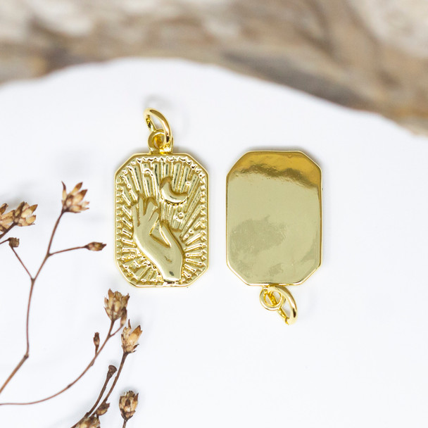 Gold Plated 18x11mm Tarot Hand Charm
