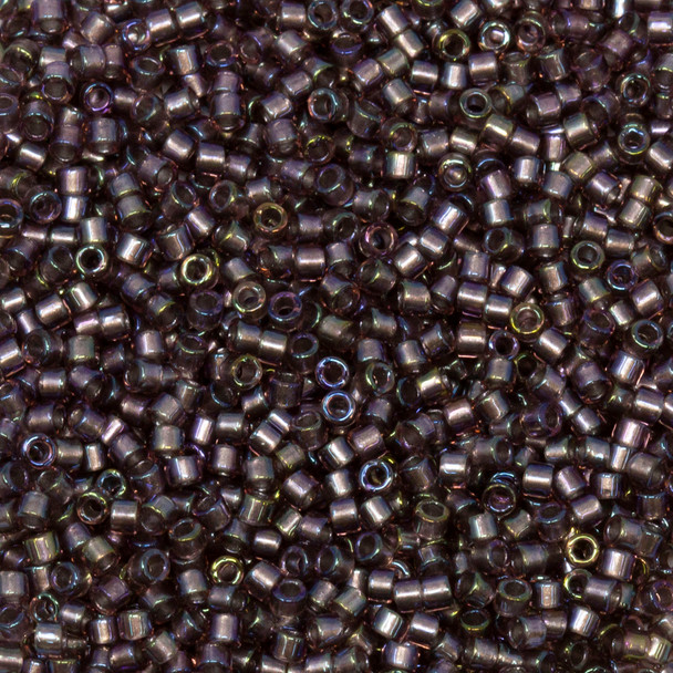 Delicas Size 11 Miyuki Seed Beads -- 1760 Amethyst AB / Sparkle Smoky Lined