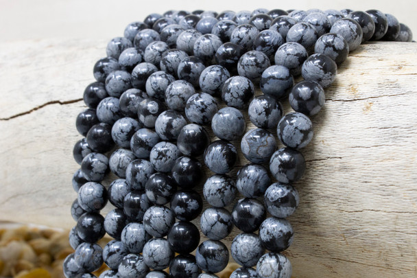 Snowflake Obsidian Polished 8mm Round