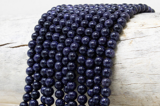 Blue Goldstone Polished 6mm Round