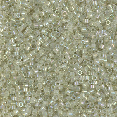 Delicas Size 11 Miyuki Seed Beads -- 1765 Opal AB / Sparkle Celery Lined