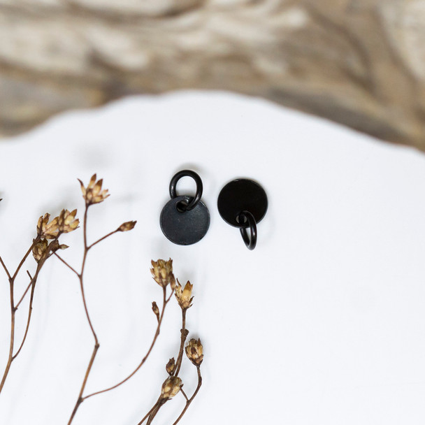 Black Plated Stainless Steel 6mm Disc Charm