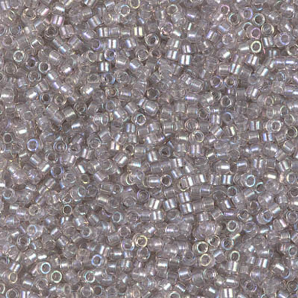 Delicas Size 11 Miyuki Seed Beads -- 1771 Light Tea Rose AB / Sparkle Pewter Lined