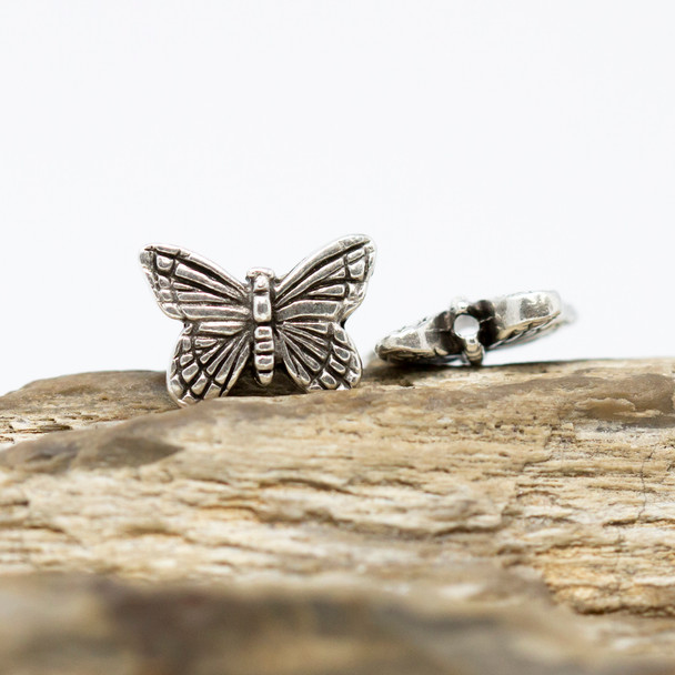 Silver Plated 15x11mm Butterfly Bead