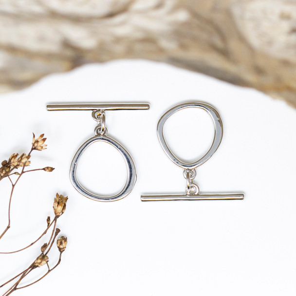 Platinum Plated 14mm Organic Drop Toggle