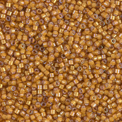 Delicas Size 11 Miyuki Seed Beads -- 1778 Topaz AB / White Lined