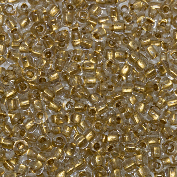 Size 8 Czech Seed Beads -- 815 Crystal/Bronze Lined