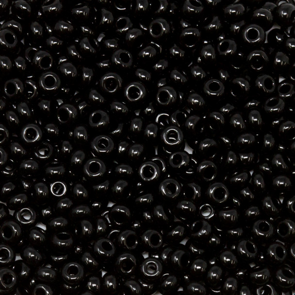 Size 8 Czech Seed Beads - 101 Black