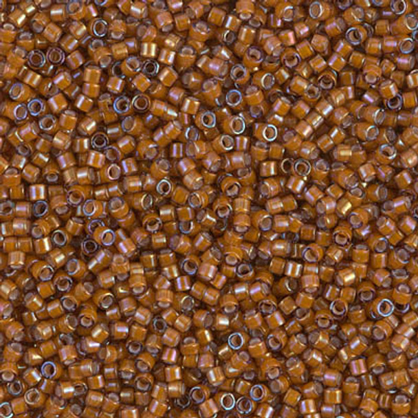 Delicas Size 11 Miyuki Seed Beads -- 1779 Dark Topaz AB / White Lined