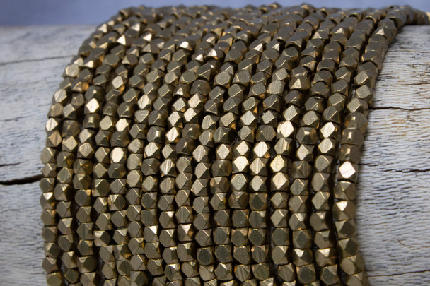 Bronze Plated Brass 3mm Faceted Cube