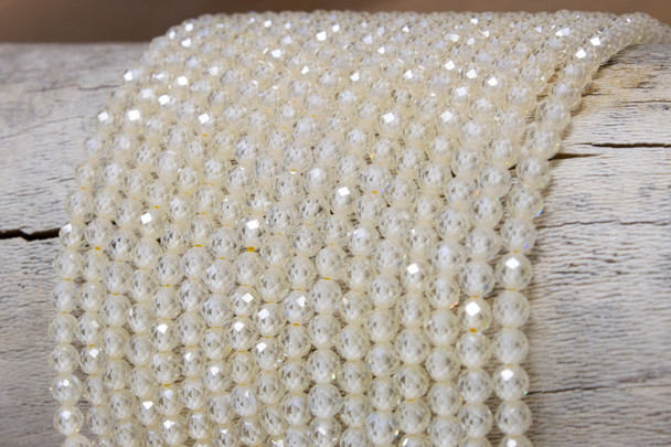 Zircon CZ AA Grade Polished Cream 4mm Faceted Round