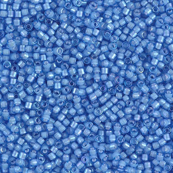 Delicas Size 11 Miyuki Seed Beads -- 1784 Sapphire AB / White Lined