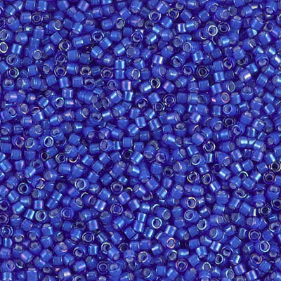Delicas Size 11 Miyuki Seed Beads -- 1785 Cobalt AB / White Lined