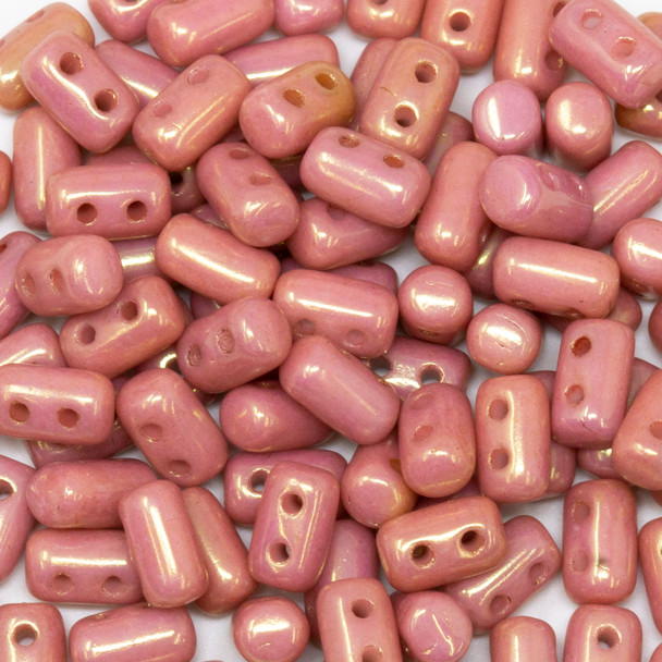 Matubo Czech Glass Rulla Beads -- Luster Opaque Pink