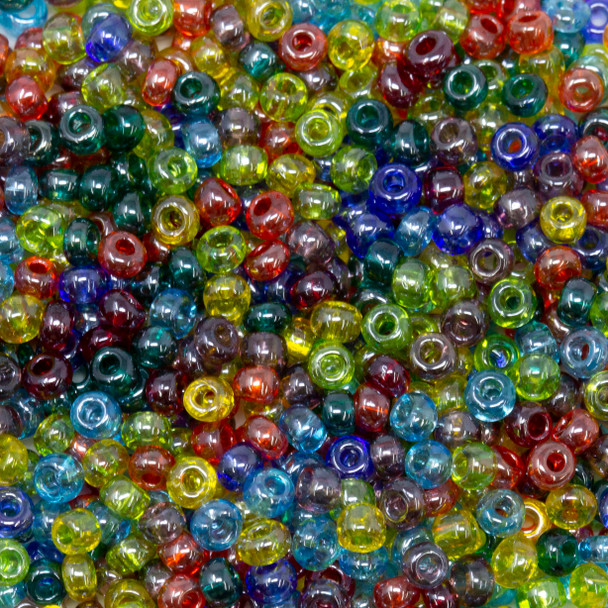 Size 8 Czech Seed Beads -  865 Transparent Luster Mix