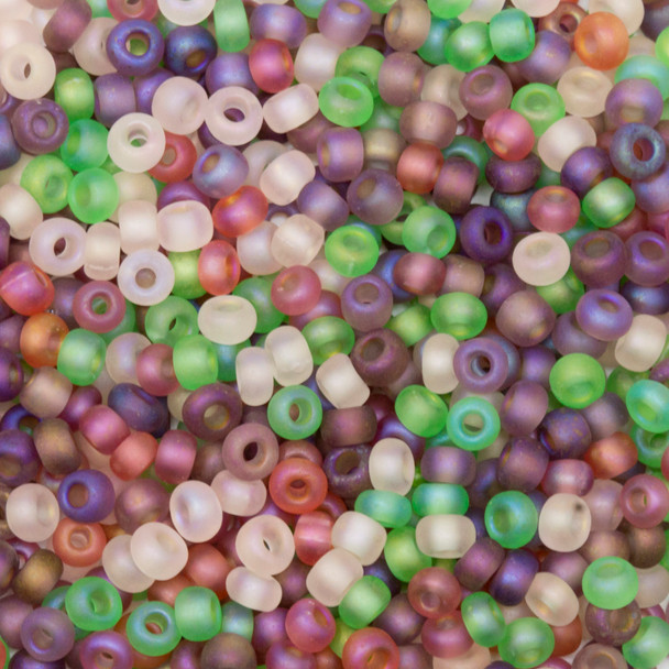 Size 8 Czech Seed Beads -  783 Spring Fever Rainbow Matte