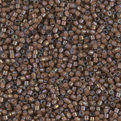 Delicas Size 11 Miyuki Seed Beads -- 1790 Sable Brown / White Lined