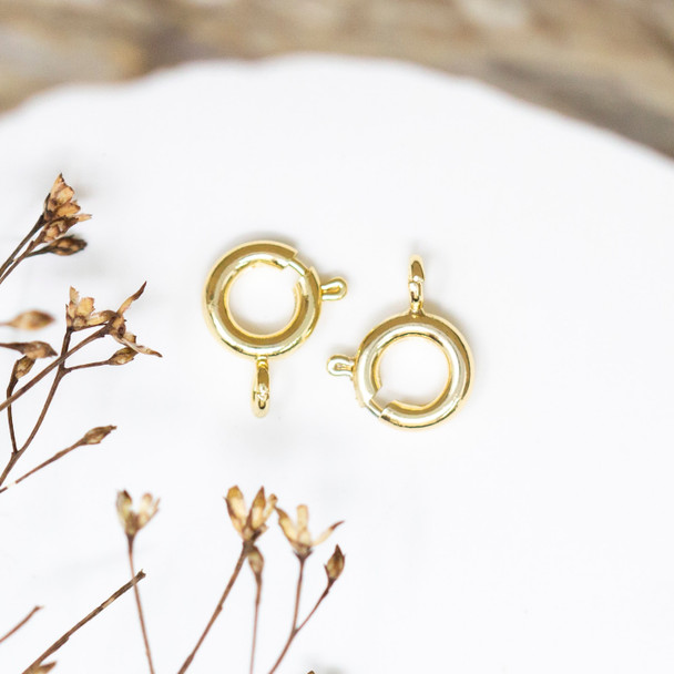 18K Gold Plated 7-8mm Spring Ring Clasp