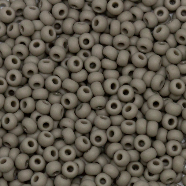 Size 8 Czech Seed Beads -  102m Grey Matte