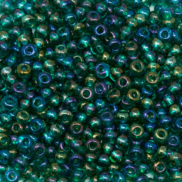 Size 8 Czech Seed Beads -  41 Emerald Rainbow
