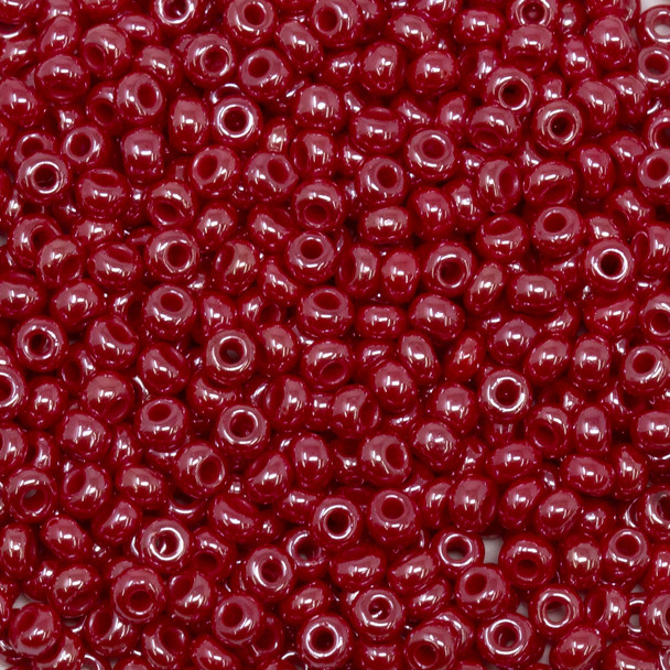 Size 8 Czech Seed Beads -  58 Red Luster