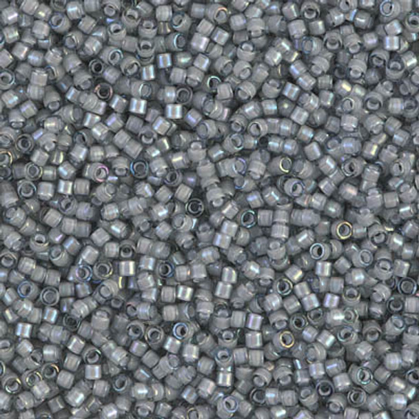 Delicas Size 11 Miyuki Seed Beads -- 1793 Grey AB / White Lined