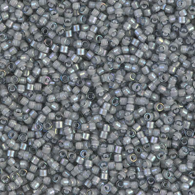 Delicas Size 11 Miyuki Seed Beads -- 1793 Grey AB / White Lined