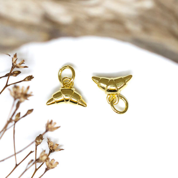 Gold Plated 10x7mm Croissant Charm