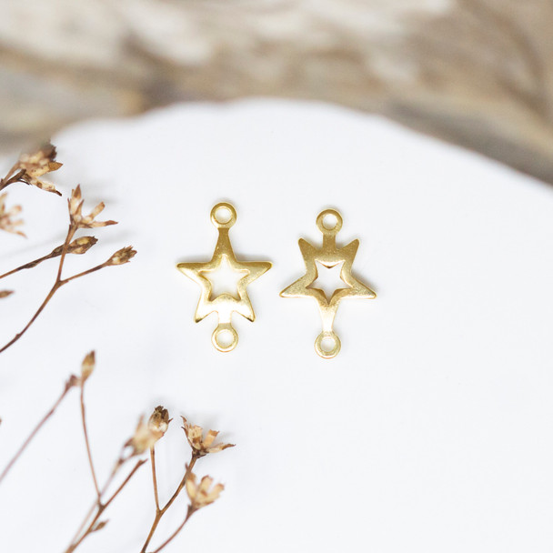 Gold Plated 12x8mm Star Link