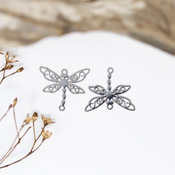 Silver Plated 13x15mm Dragonfly Link