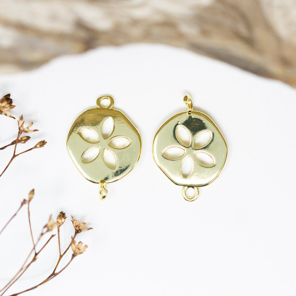 Gold Plated 15mm Open Flower Link