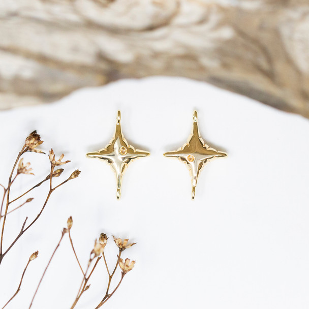 Gold Plated 18x13mm North Star Link