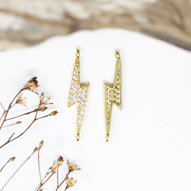 Gold Plated Micro Pave 6x27mm Star Link
