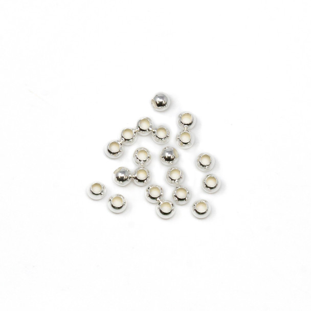 Sterling Silver Polished 1.8mm Round Beads - 20 Pieces
